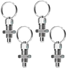 Vleant 4pcs Stainless Steel Pull Ring Indexing Plunger, M12 Retractable Spring Manual Plunger Quick Release Pin Spring-Loaded Plunger Pulls Ring Spring Plunger Replacement