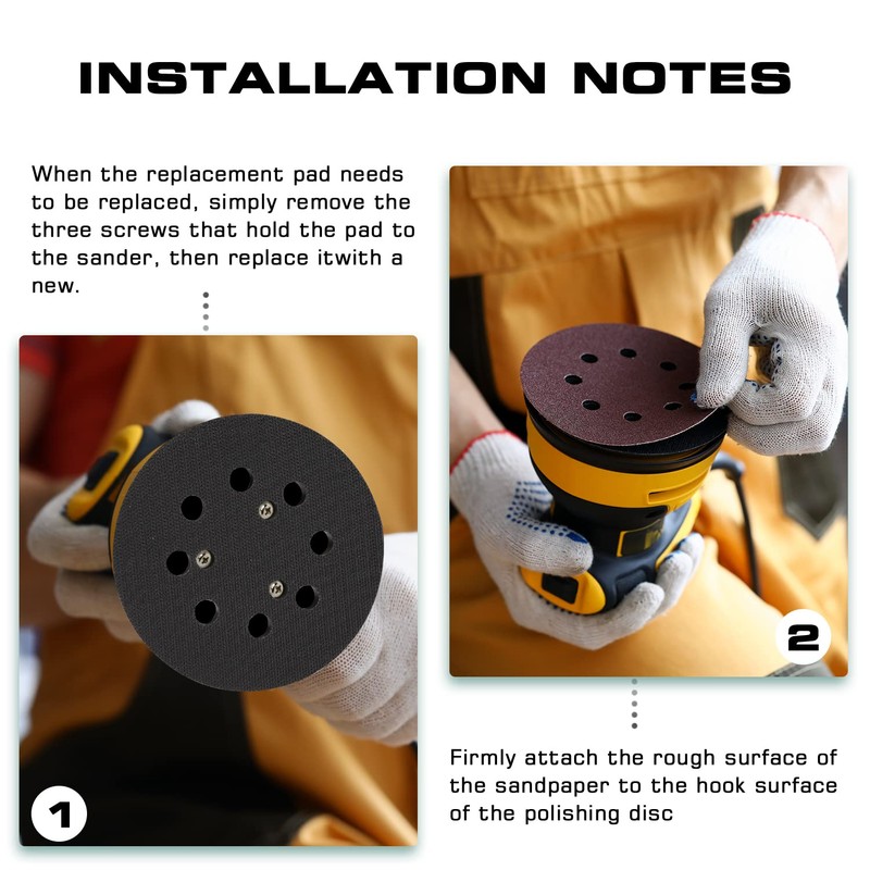 EAGLEGGO 4 Pack 5 inch 8 Hole Sander Hook and