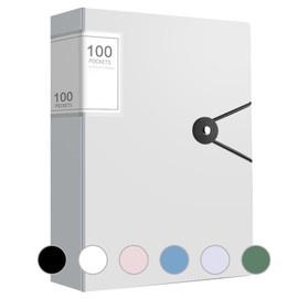 A4 Display Book with Transparent Pockets, 100 Pockets Folder with Transparent Pockets, A4 Products Art Presentation Book, Folder with Films, Project Folder for Individuals, Schools & Offices (White)