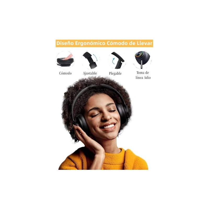 Audífonos Inalámbricos Diadema, Auriculares Bluetooth Diadema Alta Fidelidad Estéreo Microfono,Volumen