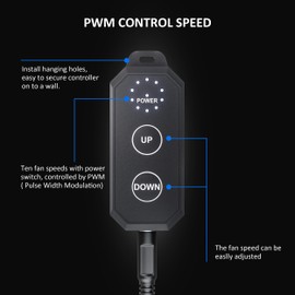 Toolazy Quiet 6" Inline Duct Fan 405 CFM Ventilation Exhaust Fan EC Motor and External Electronic 10-speed Controller for Heating Cooling Booster, Grow Tents, Hydroponics