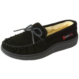 Alpine Swiss Sabine Womens Suede Shearling Slip On Moccasin Slippers Black 9 M US