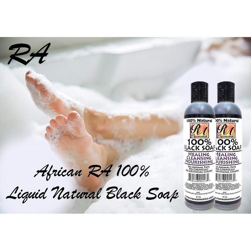 RA COSMETICS 100% African Liquid Natural Black Soap - 8