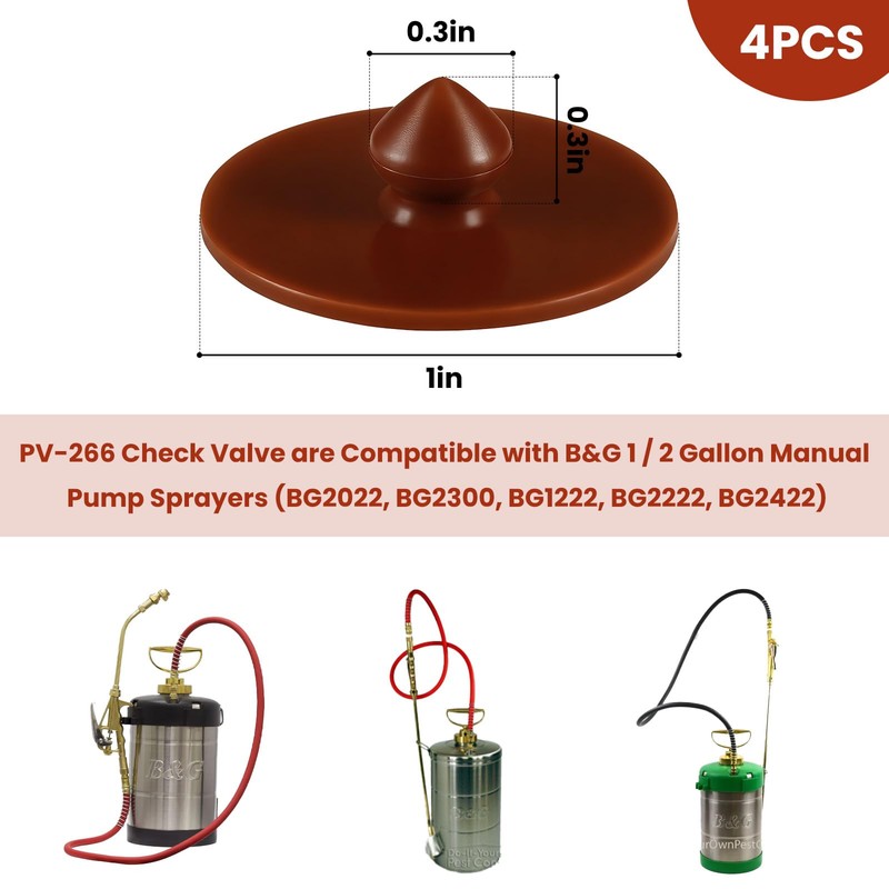 4 Pack PV-266 Viton Check Valve Replacement for B&G 1