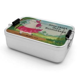 Mr. & Mrs. Panda Personalisierte Metall Brotdose Einhorn Ballerina Design - Geschenk, Schule, Kindergarten, Party, Brotbox, Einhörner, Brotdose mit