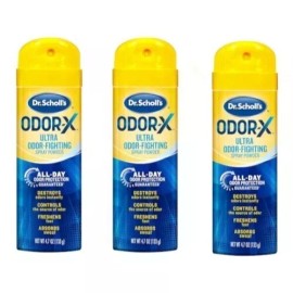 Dr. Scholl's 3 Pack Dr. Scholls Odor X Odor Fighting Spray Powder 4.7 Oz Each