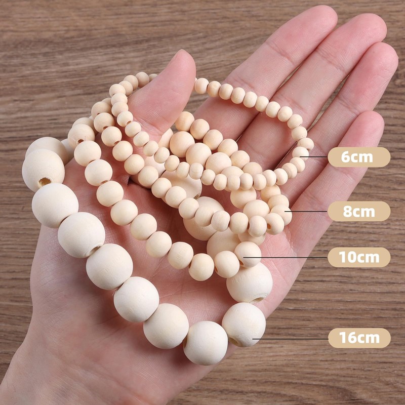 Natural Wood Beads Bulk Unfinished Round Wooden Beads for Jewelry