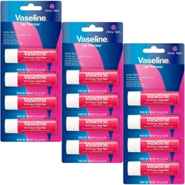 Vaseline- Lip Therapy Rosy Lips - Paquete de bálsamo labial hidratante, barra, humectante labial para labios secos, 0.16 oz cada uno (