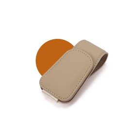 車載用 レザーサングラスホルダー サンバイザー収納 簡単取り付け多機能カードホルダーメガネクリップ 運転視線妨害なし 黄