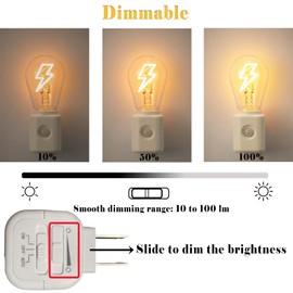 Yaoten Energy-Saving Motion Sensor Night Light, 0.6W LED Warm White 2200K, Plug in Wall Auto On/Off, Adjustable Brightness Dimmable Nightlight for Hallway, Stairs, Bedroom, Bathroom