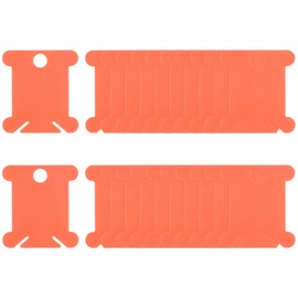 HARFINGTON 100pcs Embroidery Floss Bobbins, 1.5" x 1.4" with Thread Clips Plastic Floss Bobbins Cardboard for Cross Stitch Thread Organizer Holder DIY Craft Sewing Storage, Red