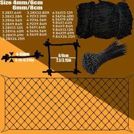 Rope Net Stair Netting Child Safety Net Playground Net Balcony Safety Rope Netting Balcony Safety Net for Kids Patio Fence Protection Safety Net Toys Indoor Outdoor Decor Net (6mm,2X4m)