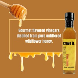 Crave It Harvest Apple Honey Wine Vinegar - Make tasteful dressings, marinades, and glazes! 8.5 fl oz / 1 Pack