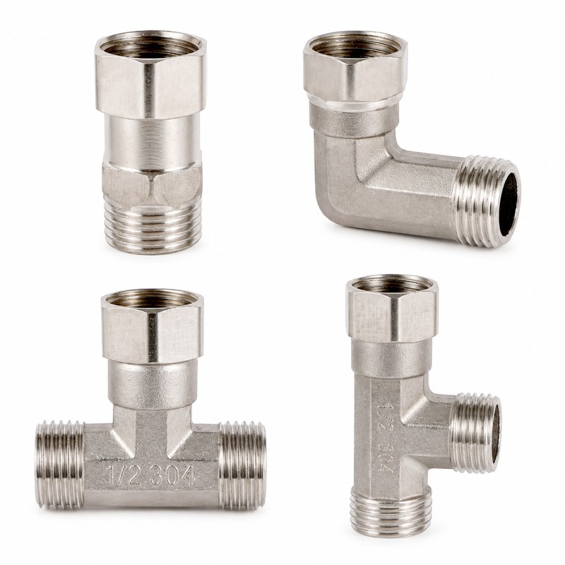 1/2 Inch BSP Stainless Steel Pipe Fittings – Tee, Elbow,