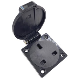 Waterproof IP44 UK Socket for Type G Plug, Dustproof Rainproof United Kingdom Industrial Socket With Cover for Car Inverter, Electric Generator, Air Conditioner, Outdoor Power Equipment, etc. (1 Pack)