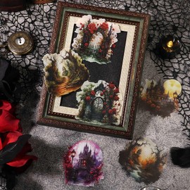 RVlensJoy 80 Pcs Mist Theme Gothic Scrapbook Stickers for Scrapbook Kit, Vintage PET Stickers for Junk Journal Supplies, Vinyl Stickers for Collage, Dark Academia Decor Room for Home Decorations