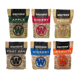 Western Wood Smoking Chip Variety Pack of 6, 180 cu in per Bag