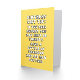 Artery8 Greeting Card Diet Tip Prosecco Funny Cheeky Humour For Her Gran Sister Niece Daughter Wife Woman Birthday Card