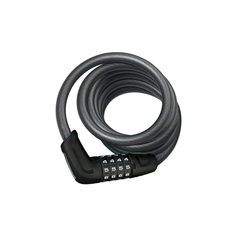 Abus 6 Series Combo Coil Cable Lock, Black, 185cm/12mm