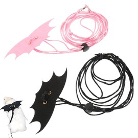 Pack of 2 Hamster Harness and Lead, Adjustable Nylon Running Lead for Pets, Comfortable Padded Vest Training Lead, for Guinea Pigs, Chinchillas, Ferrets, Rats, Mice, Squirrels