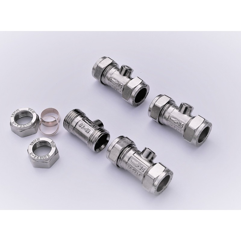 Visua 15mm Compression Isolation Valves - Pack of 4