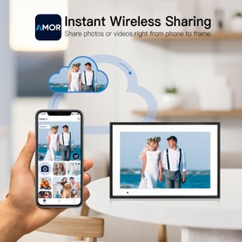 Funcare Digital Photo Frame 10.1 Inch, 1280 * 800 HD IPS Touch Screen Wifi Digital Picture Frame, 32GB Electronic Photo Frame, Auto-Rotate, Easy to Share Photos and Videos via APP