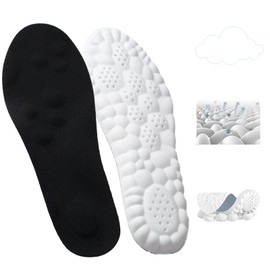 4D Cloud Insole for Men, Cloud Soles for Women, Super Soft Comfort Insoles, U-Shape Memory Foam Insoles, 4D Technology Sports Shoes Insoles Men (Black, Men9-10.5/Women10.5-12)