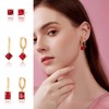 MESOVOR 3 Pairs Gold Crystal Earrings for Women, 18K Gold