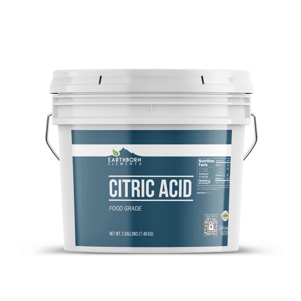 Earthborn Elements Citric Acid 2 Gallon Bucket, Food Safe, Preservative & Cleaner