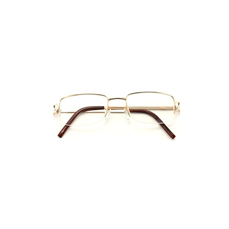 V.W.E. Rectangular Frame Clear Lens Designer Half Rim Eye Glasses