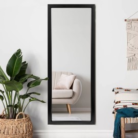 PexFix Full Body Mirror 43"x16" Large Mirror Rectangle Mirror Full Length Hanging or Leaning Against Wall Mirror for Bedroom and Bathroom,Black(No Stand)