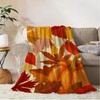 YeeJu Fall Decoraitve Throw Blanket Small Orange Thanksgiving Autumn Pumpkins