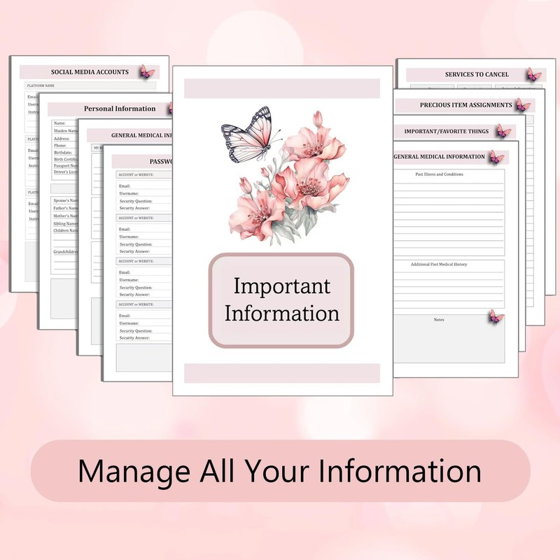 End of Life Planner Book with Twin Wire Spiral Binding,