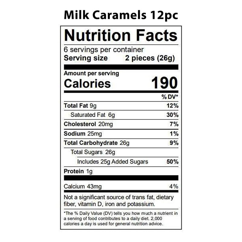 Vermont Nut Free Chocolates Boxed Chocolate Caramels (Milk Chocolate) 12-Piece,