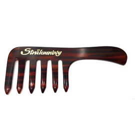 Strähnenboy Curling Comb Toothing Very Coarse Havana Brown 16.5 cm - 6.5 Inches - Flexible - 6 Wide Teeth Handmade Highlight Comb Styling Comb Pocket Comb (053 hav)