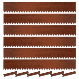 QVQE 6 Pack Steel Lawn Edging, Pre-Rusted Cor-Ten Steel Landscape Edging, 40 inch Strips, 8 inch Depth, 20FT Total Metal Divider for Lawn, Garden, Flowerbed(8'' x 40''(Pre-Rusted))