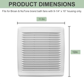 FGR300 Bathroom Grille Cover for Broan-NuTone Roomside Series Bathroom Ventilation Fan, Replacement part FGR300