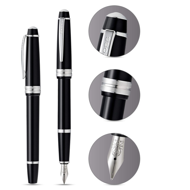 Cross Bailey Light Polished Black Resin Fountain Pen INCL. Premium