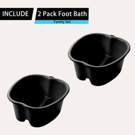 Foot Soaking Bath Basin, Large Size Feet Massager Tub, At Home Spa Pedicure Treatment (FBBlack3)
