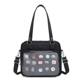 Oxford Ita Bag Crossbody Shoulder Bag Satchel Messenger Backpack Multi-Purpose Pins Display