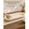 Duseu 25.5'' Wooden Dough Bowls for Decor, Wood Long Decorative