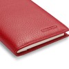 HISCOW Minimalist Checkbook Cover - Full Grain Leather (Pebbled Red)