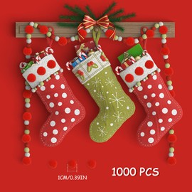 MIVAIUN 1000 Pieces 10mm Pom Poms Ball Craft Supplies Coloured Pom Poms DIY Creative Crafts Decorations for Children's Arts Easter Christmas Birthday Party DIY Decor Kids Art Crafts (Red)