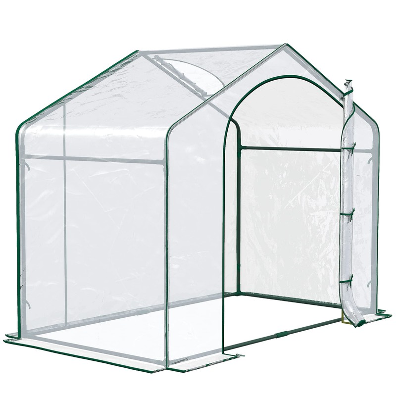 Outsunny 6' x 3' x 5' Portable Walk-in Greenhouse, Plastic