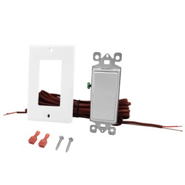 Durablow WS1001-W Wired Wall Mounted On/Off Fireplace Control Switch Kit (Plastic White)