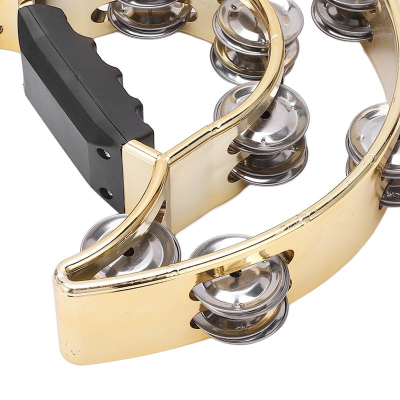 Double Row Hand Tambourine Metal Tambourine with Plating Bells Percussion