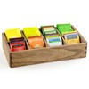 KIRIGEN Wood Tea Bag, Coffee Bag Storage Box, 8 Compartments,