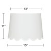 Hardback Scallop Bottom Empire Lamp Shade White Large 13" Top