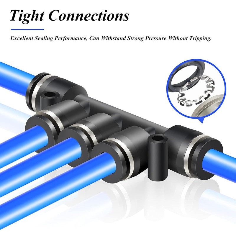 TAILONZ PNEUMATIC 10MM OD 5pcs Straight Connectors Plastic Quick Release
