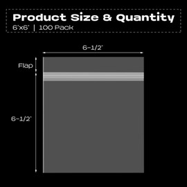 AUEAR, 6"x6" (100 Pack) Clear Plastic Sleeves - Acid Free 1.6 Mil Crystal Resealable Bags -Fit for 6x6 Prints, Photos, Art Works